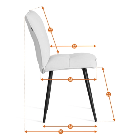 Стул обеденный Sweet бежевый, ткань и металл, мягкое сиденье, без подлокотников