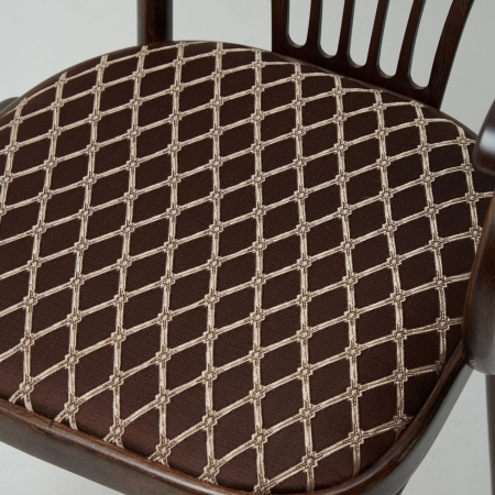 Деревянный стул Венский темный тон с мягким сиденьем из ткани