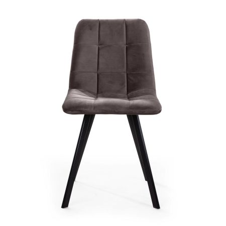 Стул UNO бархат антрацит, черный профиль