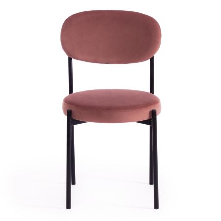 Стул REVO (mod. 7033) ткань и металл, 47х54х82 см, высота до сиденья 47 см, коралловый бархат 15, черный