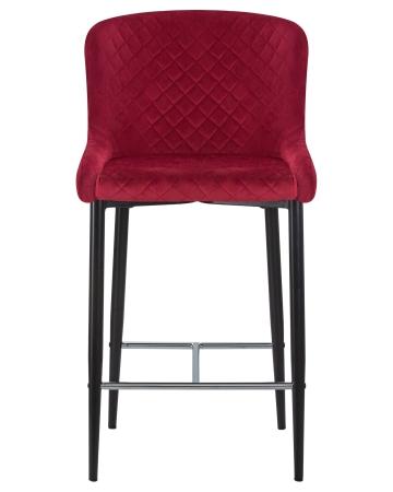 Стул полубарный CHRISTIAN'65 черные ножки, бордовый велюр V108-85