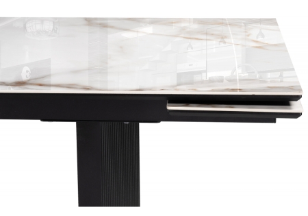 Керамический стол Монерон 200(260)х100х77 серый, черный