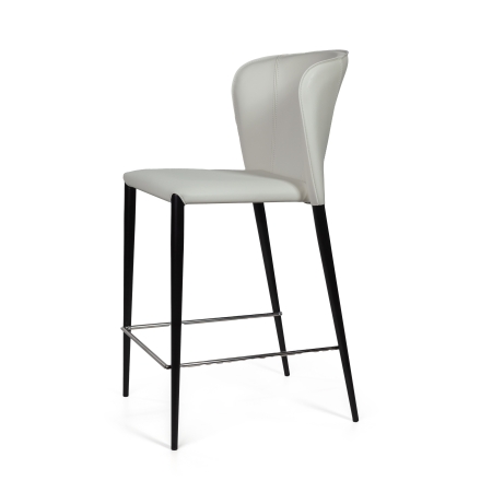 Стул полубарный Albert кожа белый