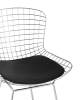 Стул полубарный с низкой спинкой Bertoia хромированный с черной подушкой