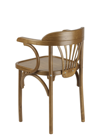 Деревянный стул Венский дуб медовый с твердым сиденьем с дугами назад