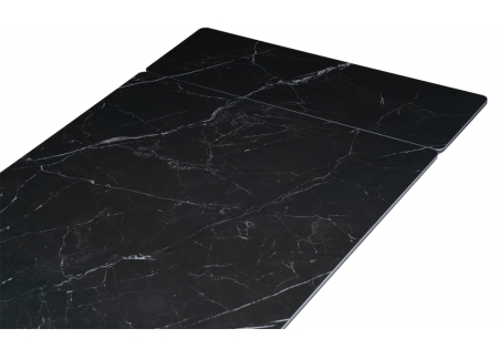 Керамический стол Вилли 140(200)х80х75 черный мрамор, черный
