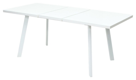 Стол ФИН 140 белый, стекло, белый каркас