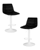 Набор 2 шт Стул барный TAILOR WHITE, черный велюр (MJ9-101)