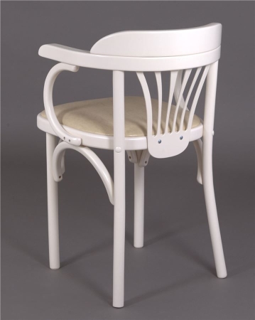 Деревянный стул Венский слоновая кость с мягким сиденьем из экокожи