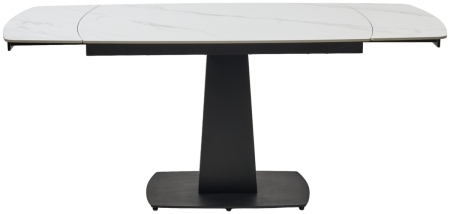Стол BALDE 140 MATT WHITE MARBLE SOLID CERAMIC, BLACK