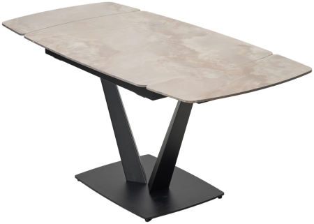 Стол ALATRI 120 GLOSS AMBER JADE SOLID CERAMIC, BLACK