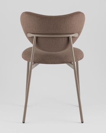 Стул Rina велюр коричневый, каркас бежево-серый