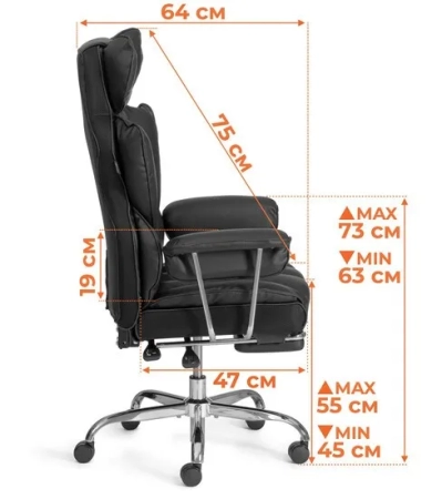Кресло Комфи Хр/Comfy Cr черный фото в интернет-магазине Stoolmarket