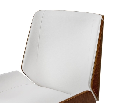 Кресло JY6264X-B белый PU и орех и черный