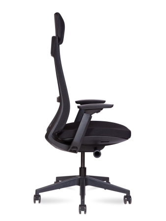 Кресло офисное Oslo черный, ткань и пластик, мягкое сиденье, с подлокотниками