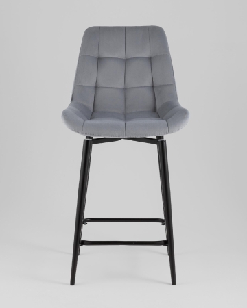 Стул полубарный Флекс с поворотным механизмом велюр велютто серый