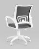 Кресло офисное ST-BASIC-W TopChairs серая ткань крестовина белый пластик
