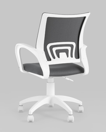 Кресло офисное ST-BASIC-W TopChairs серая ткань крестовина белый пластик