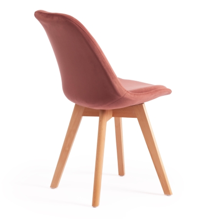 Стул Secret De Maison TULIP SOFT (mod. 74) вельвет, дерево, 54х47х83 см, коралловый (HLR 44), натуральный