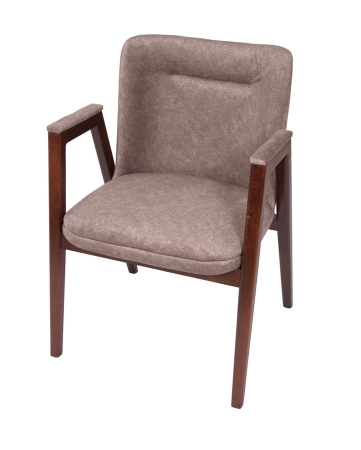 Кресло "Монд" темное дерево и коричневый, дерево и ткань