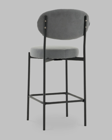 Стул полубарный Бриф DD велюр серый