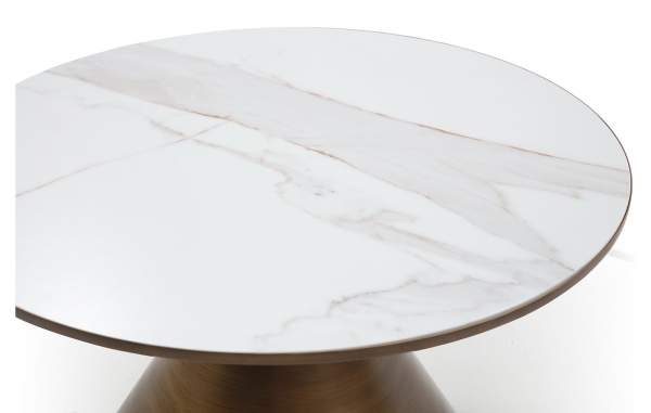 Стол журнальный CT9346CI (D70) белый, керамика