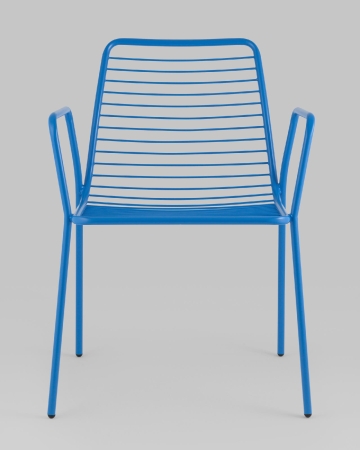 Стул с подлокотниками Дели металл голубой