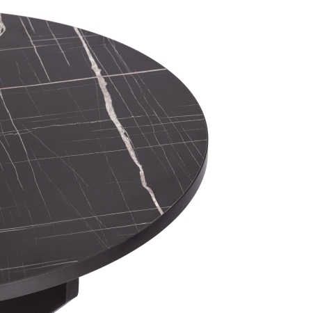 Стол MANZANA ЛДСП, HPL, металл, 100х100+30х75 см, мрамор черный, черный