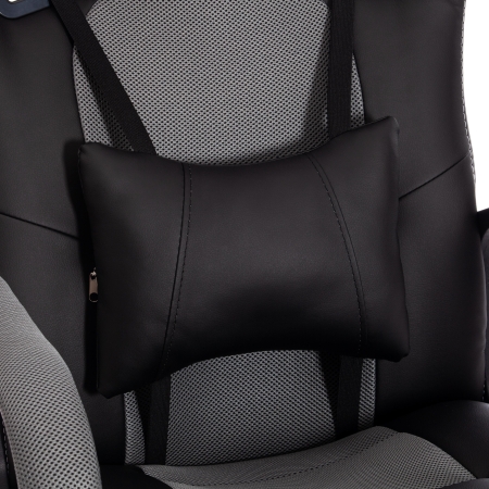 Кресло DRIVER (22) экокожа и ткань, черный и серый