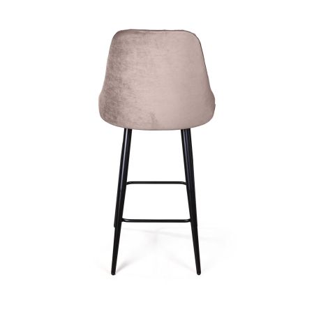 Стул полубарный Berg бархат пепельно-бежевый, черный конус