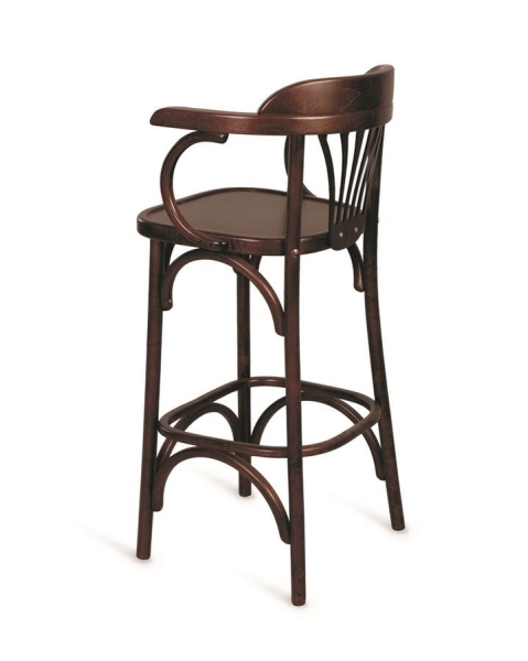 Барный деревянный стул Венский 750 темный тон с твердым сиденьем