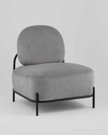 Кресло Стоун велюр рельефный светло-серый