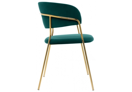 Стул на металлокаркасе Kamelia зеленый, золотой