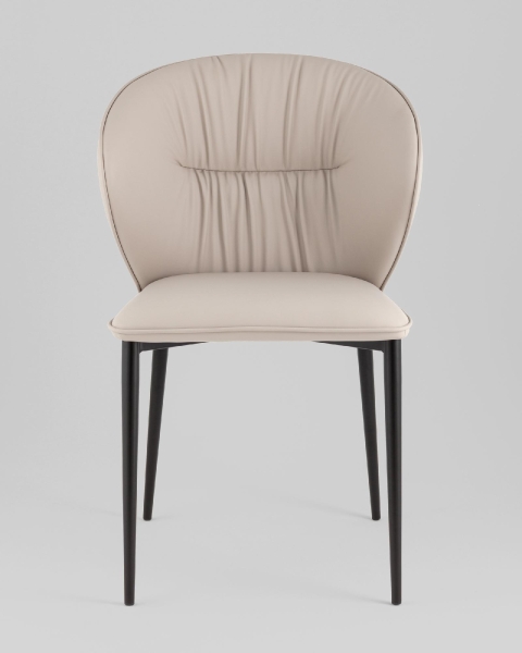 Стул обеденный Deia светло-серая экокожа черные ножки