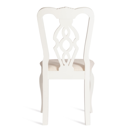 Стул Афродита (Aphrodite) дерево гевея, 46х54х99 см, слоновая кость, ткань кремовая с рисунком
