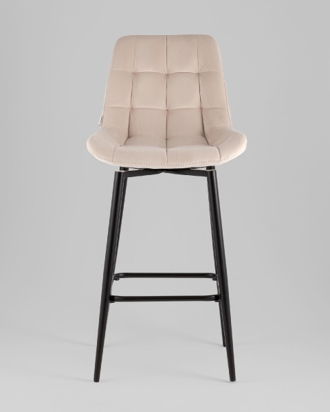 Стул барный Флекс с поворотным механизмом велюр бежевый