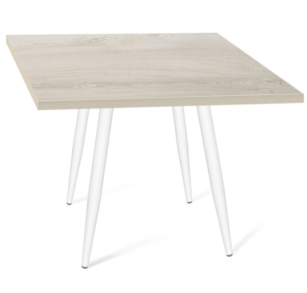Стол SHT-TU14/80/80 ЛДСП белый муар, дуб выбеленный