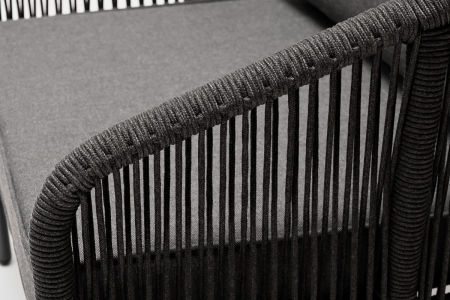 "Канны" модульная угловая лаунж-зона из роупа (веревки), цвет темно-серый