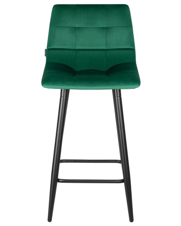 Стул полубарный OLIVIA черные матовые ножки, зеленый велюр 108-64