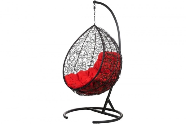 Кресло подвесное Tropica Black R красная подушка
