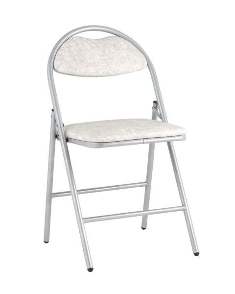 Стул складной Hagen экокожа белый мрамор каркас металлик Стул складной Hagen экокожа белый мрамор каркас металлик