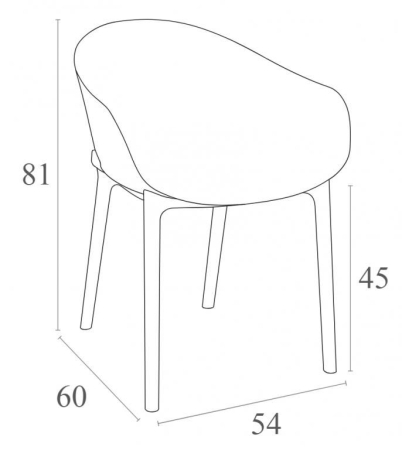 Кресло пластиковое Sky красное