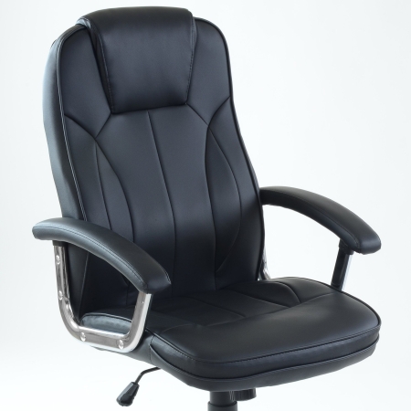 Кресло для руководителя K-8 черная экокожа