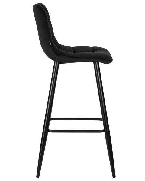 Набор 2 шт Стул барный NICOLE, черные матовые ножки, черный велюр (108-77)