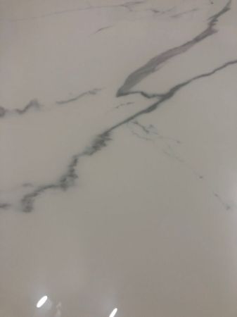 Стол CORNER 120 GLOSS STATUARIO WHITE SINTERED STONE, BLACK