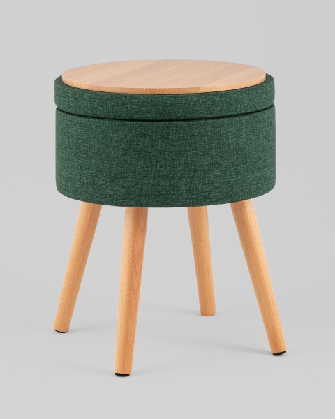 Пуф с ящиком Store Woody рогожка темно-зеленая Пуф с ящиком Store Woody рогожка темно-зеленая