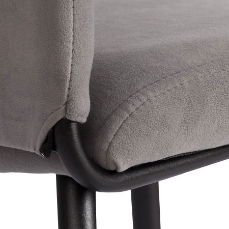 Стул обеденный Monte Carlo серый, ткань и металл, мягкое сиденье, без подлокотников