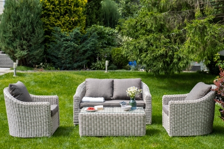 "Кон Панна" диван из искусственного ротанга двухместный, цвет бежевый