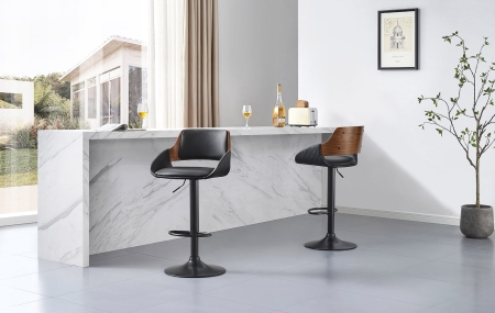 Стул барный JY3143X-L черный, орех, черный