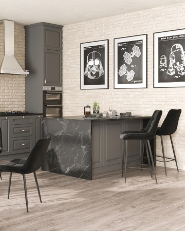 Стул полубарный Флекс велюр черный